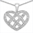 Collier/Halskette 925-Sterling Silber mit Herz Anhänger weiße Zirkonia