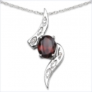 Collier/Kette m.Diamant-Granat-Anhänger-Silber-2,51Karat