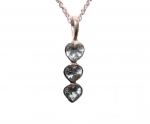 Collier/Kette m.Herz-Anhänger Blautopas-Silber-Rhodin.-1,50 Karat