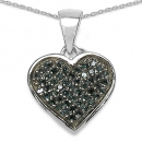 Collier/Herz-Anhänger 49 seltenen blauen Diamanten-0,25 Karat
