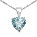 Collier/Kette mit Blautopas-Herz-Anhänger- 2,22 Karat