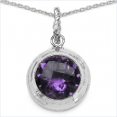 Collier/Kette Amethyst 925 Silber-Rhodiniert-8,67 Karat