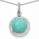 Collier/Halskette großer runder Türkis-8,05 Karat