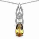 Collier/Kette mit großem Citrin (Sonnenstein)-Tropfen-Anhänger 5,02 Karat