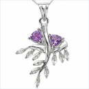 Designer-Kette mit Amethyst und Weißtopas-Anhänger-Silber Rhodiniert-2,60 Karat