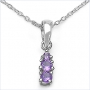 Collier/Halskette mit Amethyst-Anhänger 925-Sterling-Silber