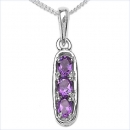 Collier/Kette Amethyst-Anhänger-925 Silber-Rhodiniert