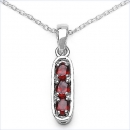 Collier/Kette Anhänger mit Granat 925 Silber-Rhodiniert-0,75 Karat