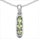 Collier/Kette Peridot-Anhänger-925 Silber-Rhodiniert 0,60 Karat