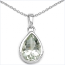 Collier/Kette großem,grünem Amethyst Tropfen-4,15 Karat