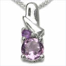 Collier/Halskette mit Amethyst-Anhänger-925 Sterl.Silber 0,52 Karat