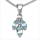 Collier/Halskette mit Blue Topas-Anhänger 1,05 Karat