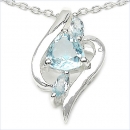 Collier/Kette Anhänger-Blautopas 925 Silber 1,04 Karat