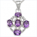 Collier/Kette Herzen-Diamant/Amethyst-Anhänger-1,08 Karat