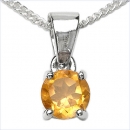 Collier/Halskette m.Citrin-Anhänger 925-Sterling-Silber-0,50 Karat