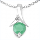 Collier/Halskette Smaragd-Anhänger 925-Sterling-Silber-0,90 Karat