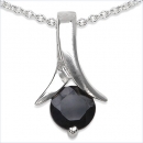 Collier/Halskette Schwarzer Saphir Anhänger-1,10 Karat