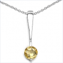 Collier/Halskette m.Citrin-Anhänger 925-Sterling-Silber-0,25cts