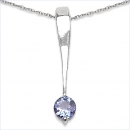 Collier/Halskette mit Tansanit-Anhänger 925-Sterling-Silber