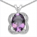 Collier/Halskette Amethyst/Weißtopas-Anhänge-6,02 Karat