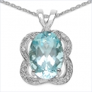 Collier/Halskette Blautopas/Weißtopas-Anhänger-7,52 Karat