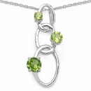 Collier/Kette mit Peridot-Anhänger Silber Rhodiniert-0,85 Karat