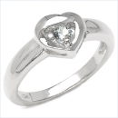 Herz-Ring-Blautopas 925 Sterling Silber