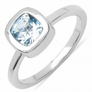 Quadratischer Blautopas-Ring-925 Sterling Silber Rhodiniert-1,20 Karat