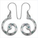 Ohrringe m.18 Blue Zirkonia 925 Sterling Silber-Rhodin.0,40 Karat