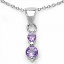 Collier/Kette Anhänger Amethyst 925 Silber-Rhodiniert 0,60 Karat